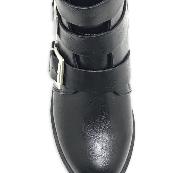 Womens TIME and TRU Stylish Black Buckle Ankle Boot Size 10 Size Zip New - Picture 2 of 7